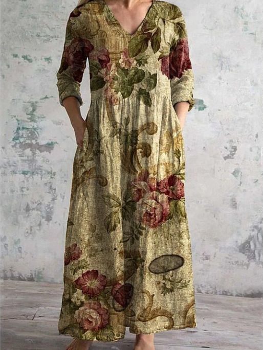 Marisa™ | Vestido Vintage Con Estampado Floral